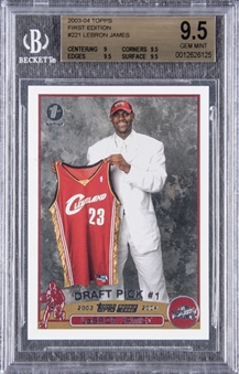 2003-04 Topps First Edition #221 LeBron James Rookie Card - BGS GEM MT 9.5
